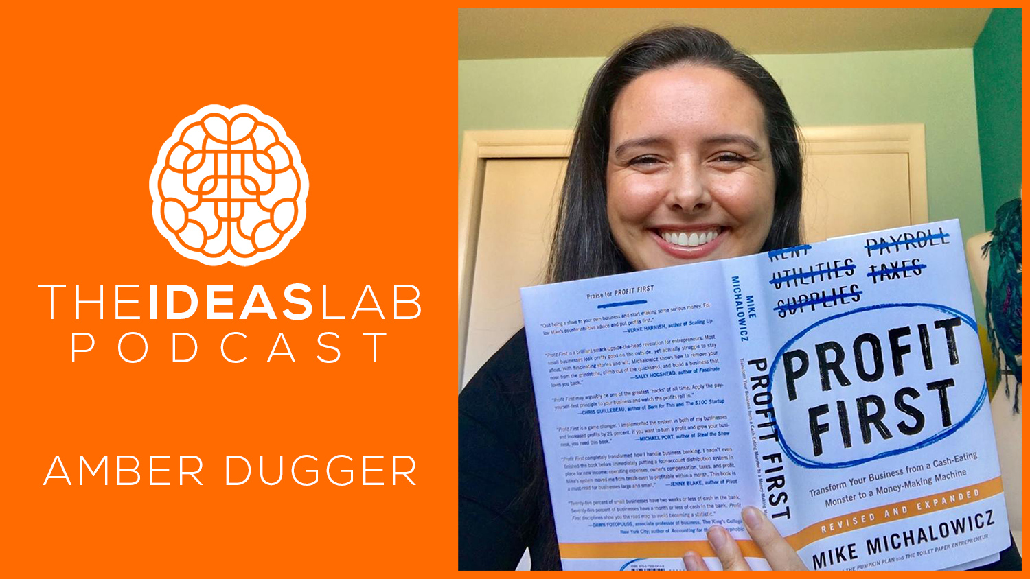 amber dugger on the ideas lab podcast with john williams banner